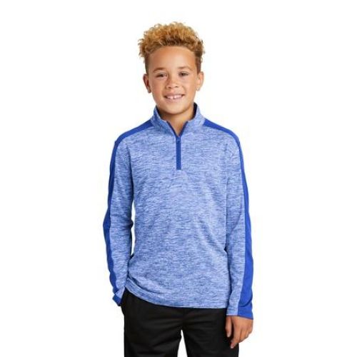 Sport-Tek Youth PosiCharge Electric Heather Colorblock 1/4-Zip Pullover