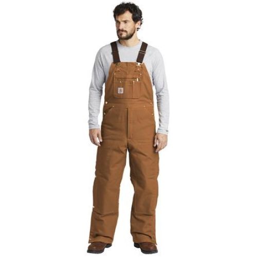 Carhartt Duck Quilt-Lined Zip-To-Thigh Bib Overalls