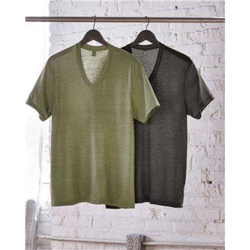 Eco-Jersey™ Feeder Stripe V-Neck T-Shirt