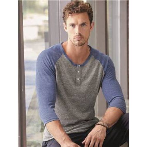 Eco-Jersey™ Three-Quarter Sleeve Raglan Henley