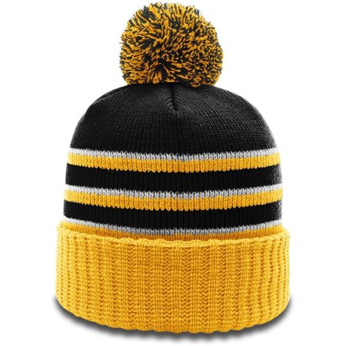 Richardson Stripe Pom Beanie With Cuff