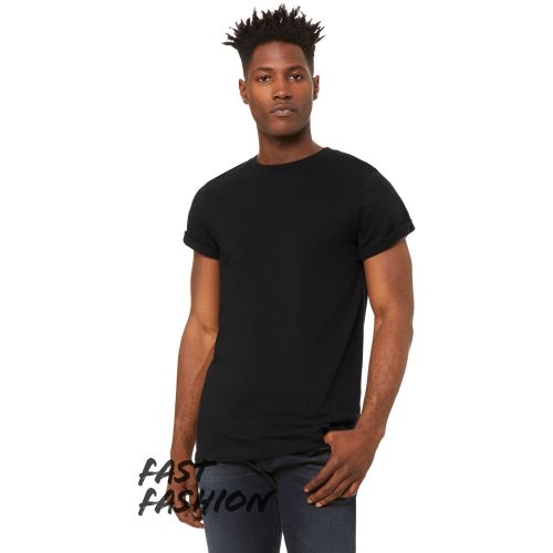 Fast Fashion Unisex Jersey Rolled Cuff T-Shirt