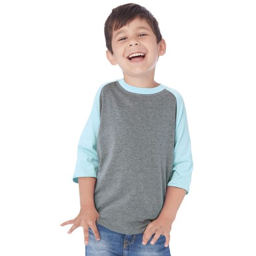 Youth CVC Three-Quarter Sleeve Raglan - 3352