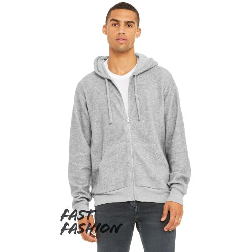 Adult Sueded Fleece Full Zip Hooded Sweatshirt