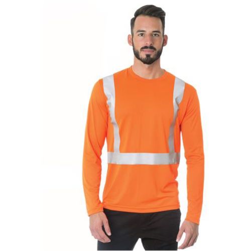 USA-Made Hi-Visibility Long Sleeve Performance T-Shirt – Solid Tape – 3742