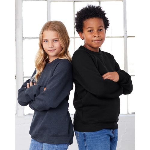 Bella + Canvas 3901Y Youth Sponge Fleece Crewneck Sweatshirt