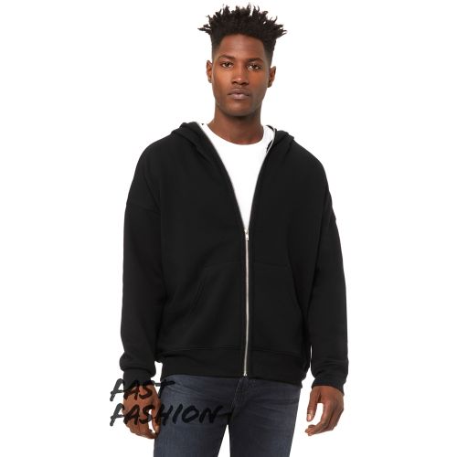 Unisex Full-Zip Fleece with Zippered Hood