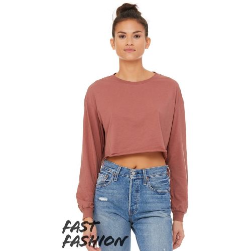 Fast Fashion Women’s Cropped Long Sleeve Tee