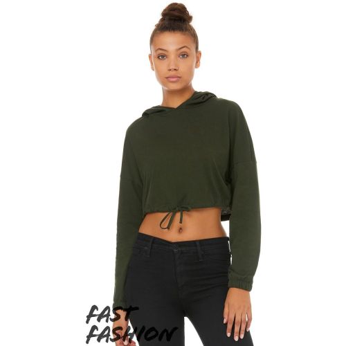 Fast Fashion Women’s Cinched Cropped Hoodie