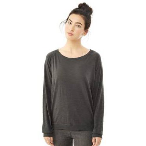 Slouchy Washed Slub Pullover Sweatshirt